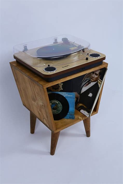 Record Player Stand Viny Turntable Stand Record Storage Cabinet Mid