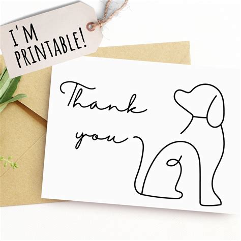 Printable Card Thank You Card Animal Card Dog Lover Animal Clinic Or