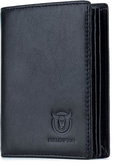 BULLCAPTAIN Large Capacity Genuine Leather Bifold Wallet Credit Card