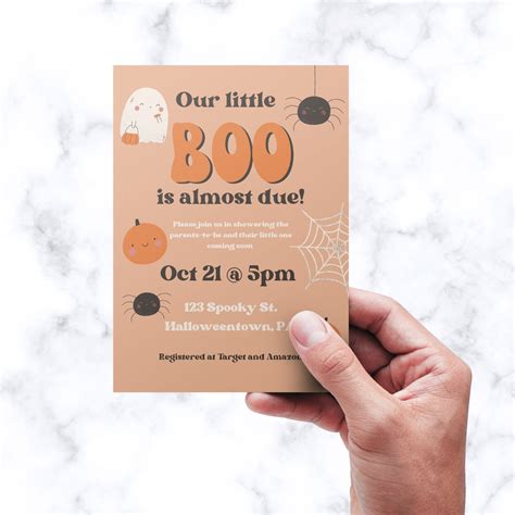 Halloween Baby Shower Printable Invitation Retro Halloween - Etsy