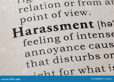 Definition Of Harassment Stock Photo Image Of Definition 124009916