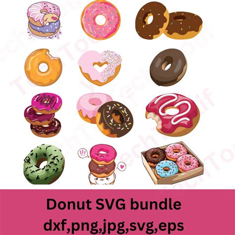 Donut SVG Doughnut Svg Donut Clipart Donut With Sprinkles Pink