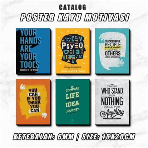 Jual Hiasan Dinding Poster Kayu Motivasi Kata Kata A X Cm