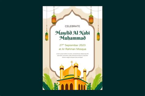 20 Gambar Poster Maulid Nabi Muhammad SAW 1445 H Desain Aesthetic