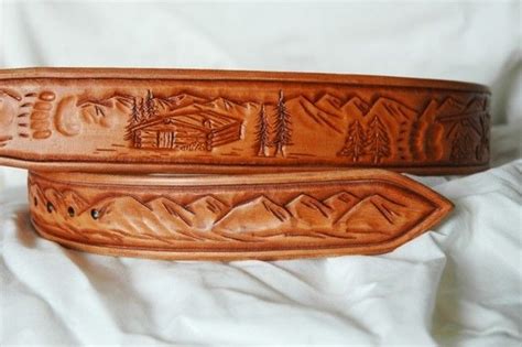 Handmade Hand Tooled Leather Belt Alaskan By Lone Tree Leather Works