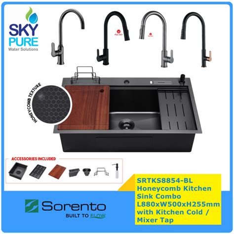 Sorento Srtks Bl Honeycomb Multifunctional Kitchen Sink Pull Out