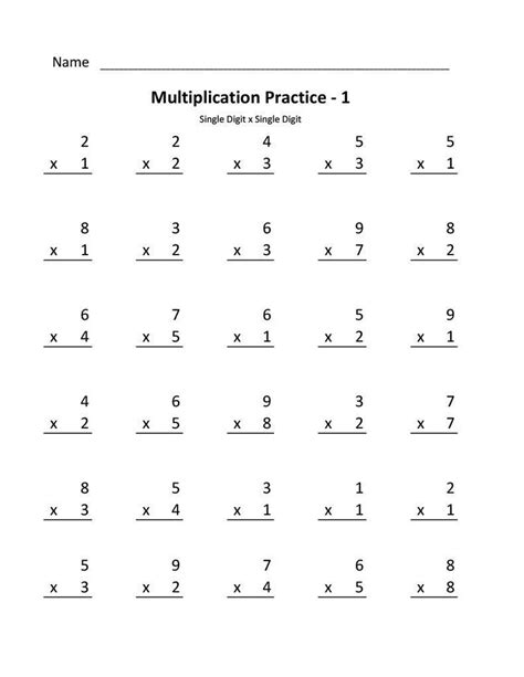 Multiplication Worksheets 4th Grade