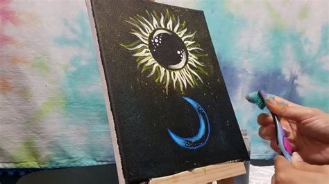 Sun And Moon Painting Acrylic Painting Time Lapse Youtube