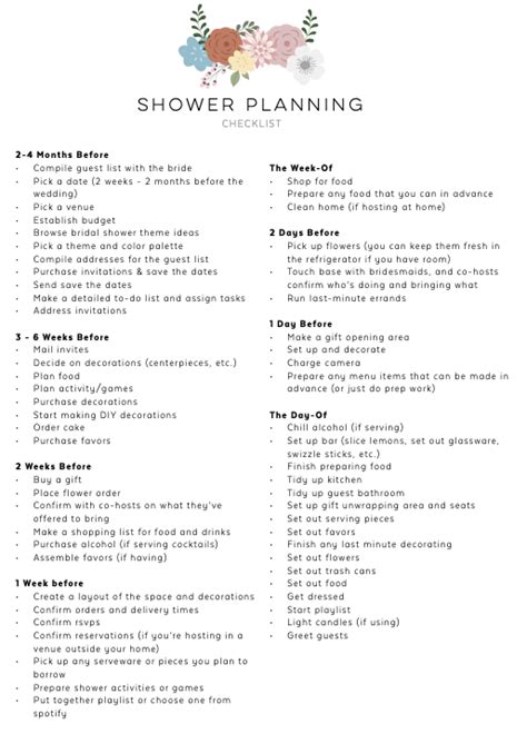 The Ultimate Bridal Shower Planning Timeline And Checklist Artofit