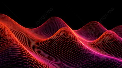 An Abstract Red Wave On Black Background D Illustration Of A Stereo