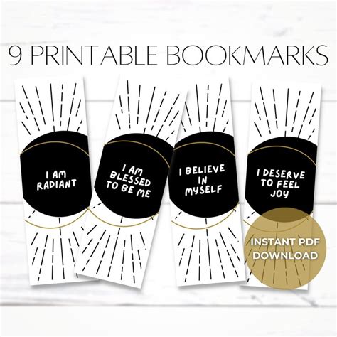 Boho Bookmarks Black And White Bookmarks Cute Bookmark Set Aesthetic