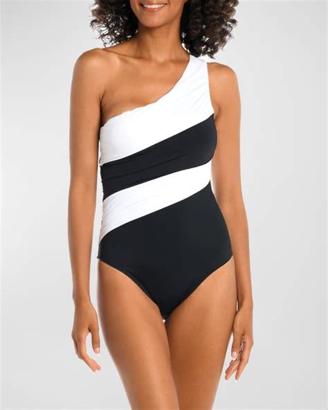 Tommy Bahama Island Cays Colorblock Tie One Piece Swimsuit Neiman Marcus