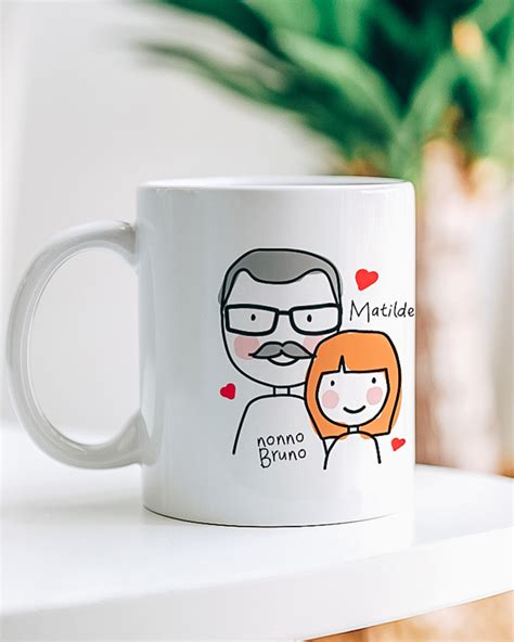 Tazza Personalizzata Con Omini Nomi E Dedica Idea Regalo Festa Dei