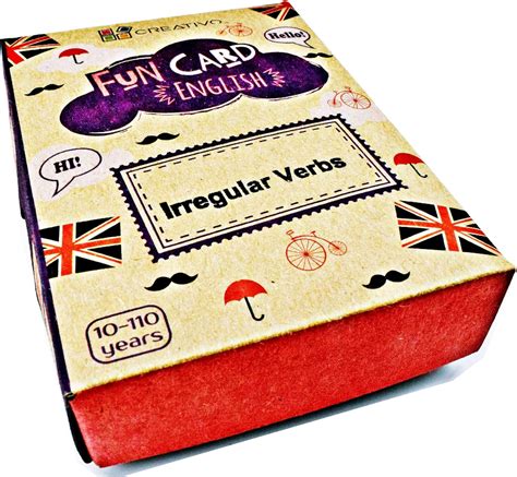 Fun Card English Irregular Verbs Grammar And Vocabulary Flashcards