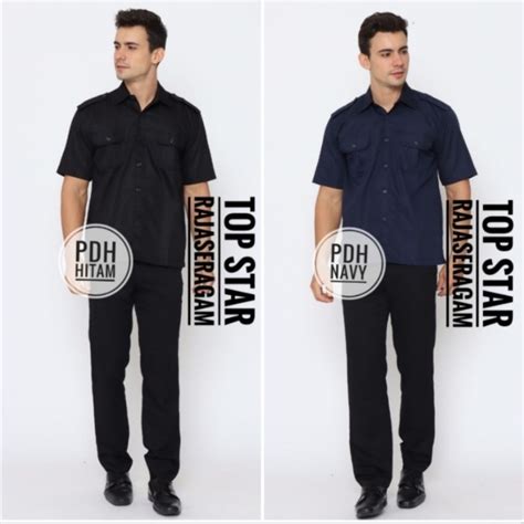 Jual Seragam Baju Kemeja Pendek Trans Net Tv Hitam Krem Biru Navy Pdh