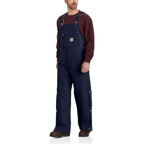 Carhartt Mens Firm Duck Insulated Bib Overalls Academy