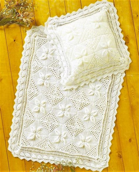 Vintage Knitting Pattern Lacy Raised Leaf Baby Blanket & | Etsy