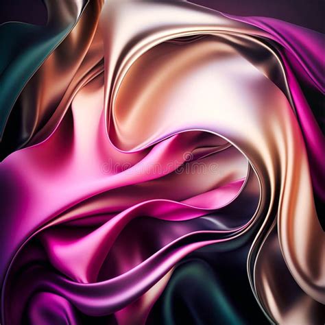 Elegant Abstract Flowing Satin Silk Fabric Background Generative Ai