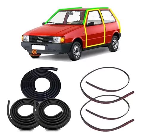 Kit Borrachas Portas Pingadeiras P Mala Fiat Uno 2 Portas P