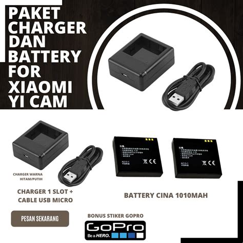 Jual Paket Charger Yi Cam Dan Battery Yicam Xiaomi Yi Yi Basic