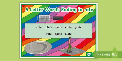 5 Letter Words Ending In Ate Word Mat Teacher Made