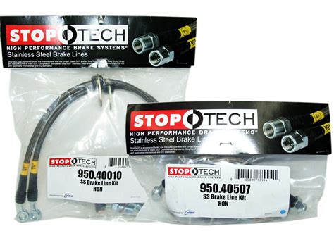 Stoptech Stainless Steel Braided Brake Lines Front And Rear Set 40010