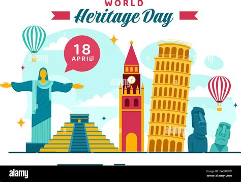 World Heritage Day Vector Illustration On 18 April For Commemorative