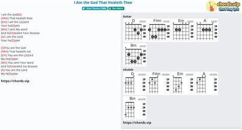 Chord I Am The God That Healeth Thee Tab Song Lyric Sheet Guitar