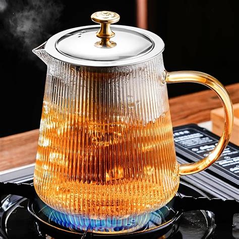 Amazon Paracity Glass Teapot Stovetop Oz With Vertical Stripes