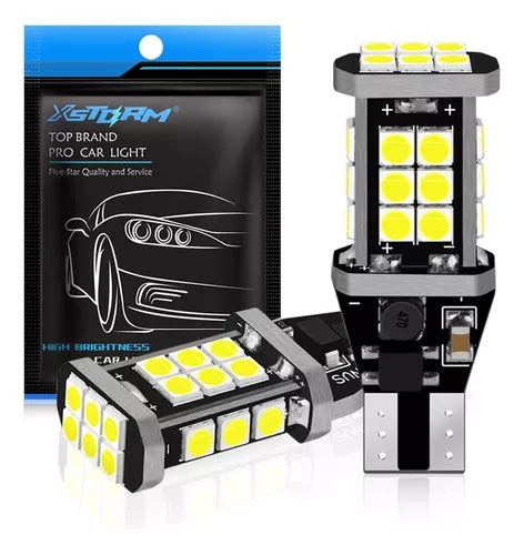 2 Foco Led T15 W16w 912 921 T16 Pellizco Reversa Sin Error Cuotas Sin