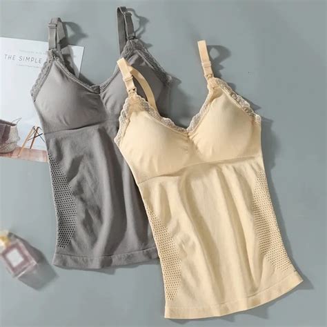 2023 Summer Maternity Clothes Breastfeeding Vest Tops Solid Clolor