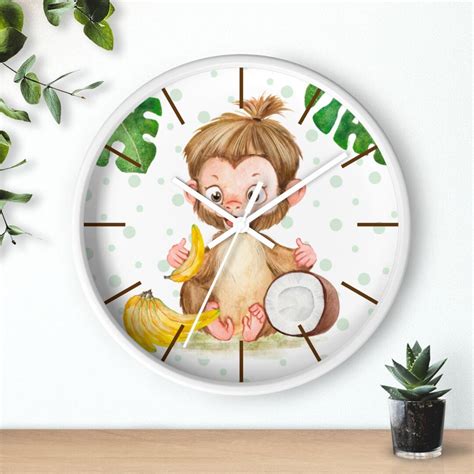 Hungry Monkey Wall Clock Jungle Wall Decoration Funny Monkey Clock