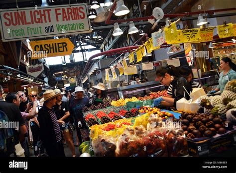 Granville Island Food Market Vancouver Canada Stock Photo Alamy