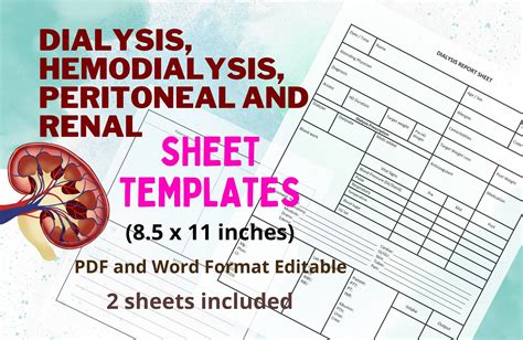 Hemodialysis Home Dialysis Peritoneal Renal Monitoring Sheet