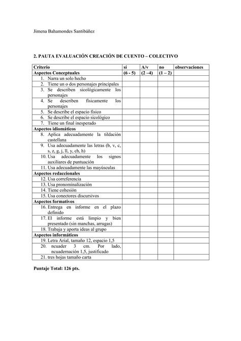 Pautas De Evaluaci N Para Lenguaje Pdf