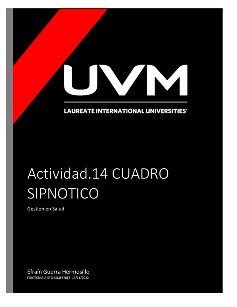 ACT 14 EGH Actividad 14 En Gestion En Salud Actividad CUADRO