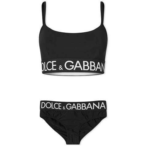 Dolce Gabbana Logo Band Bikini Black End Us