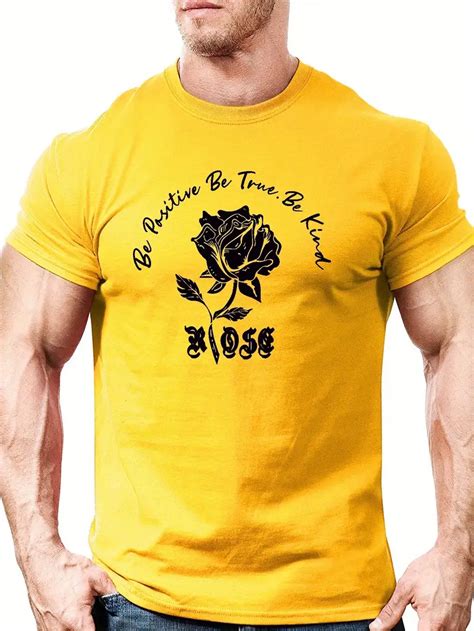 Rose Print Mens Trendy T Shirts Casual Graphic Tee Short Temu Ireland