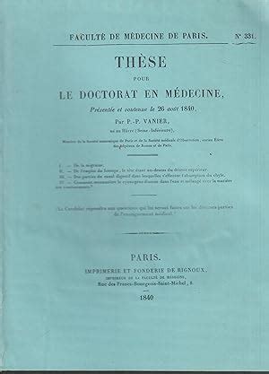 Facult De M Decine De Paris N Th Se Pour Le Doctorat En