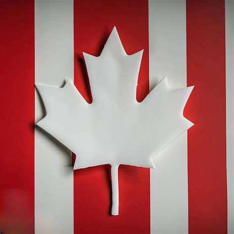 Premium Ai Image A White Maple Leaf With Red Stripes Behind It