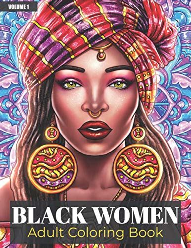 Black Women Adult Coloring Book Beautiful African American Women