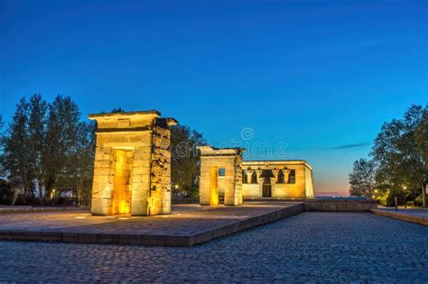 Madrid Spain Night At Temple Of Debod Stock Image Image Of Spain