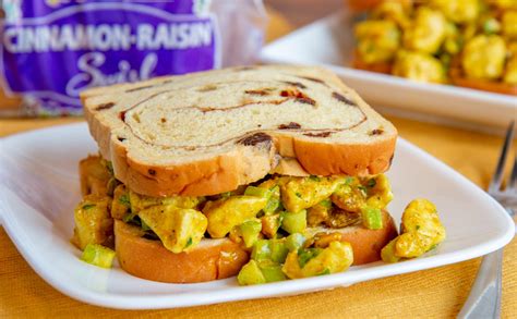 Curried Chicken Salad Sandwich With Roasted Cashews And Golden Raisins