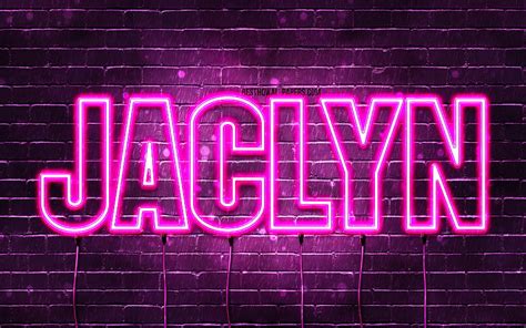 Happy Birtay Jaclyn Pink Neon Lights Jaclyn Name Creative Jaclyn