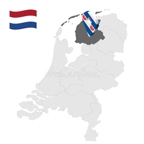 Location of Friesland on Map Netherlands. 3d Location Sign Similar To ...