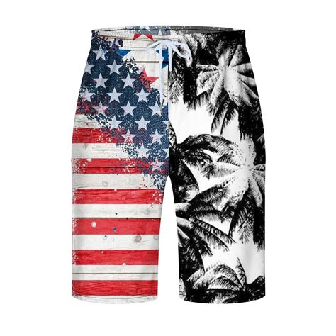 Cllios Swim Trunks Mens 4th Of July 5 Inch Quick Dry Swimming Shorts