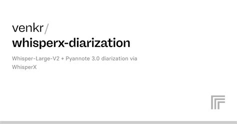 Venkr Whisperx Diarization Run With An API On Replicate