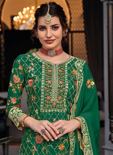 Buy Online Embroidered Green Trendy Salwar Kameez 250520