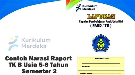 Referensi Narasi Raport Tk B Usia 5 Tahun Semester 2 Kurikulum Merdeka