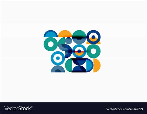 Colorful Circle Abstract Background Minimal Vector Image